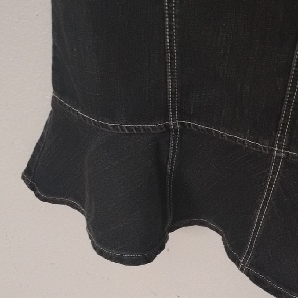 Noir Black Denim Skirt - Picture 6 of 12